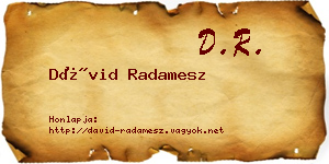 Dávid Radamesz névjegykártya